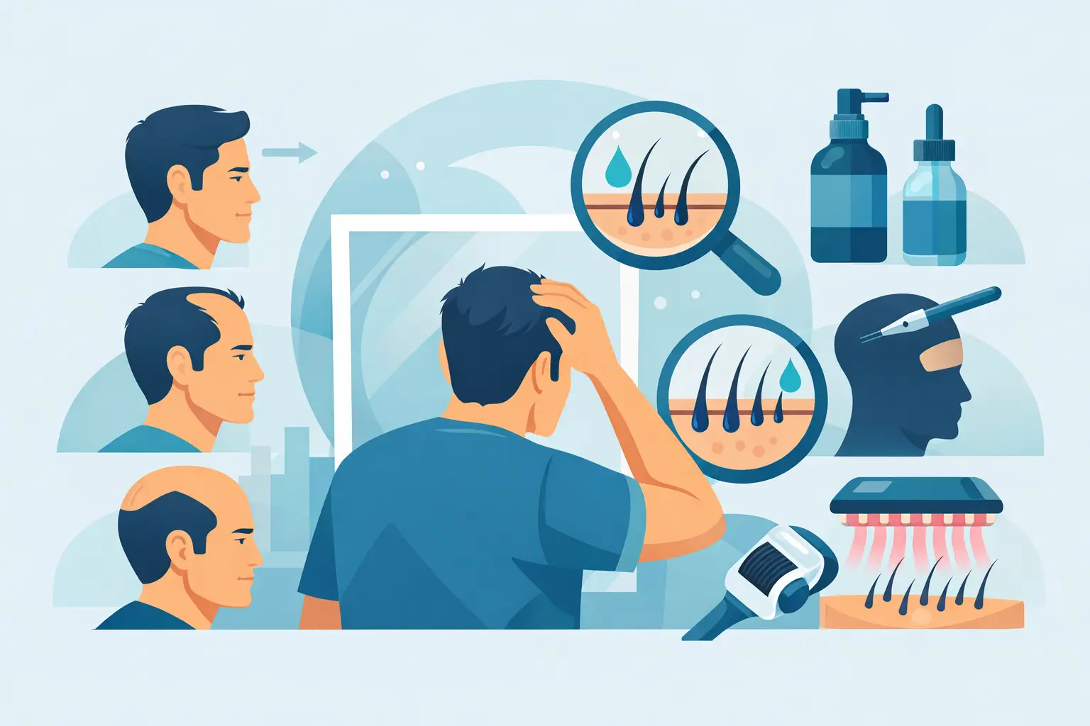 Norwood Scale Treatment Guide by Hair Loss Stage